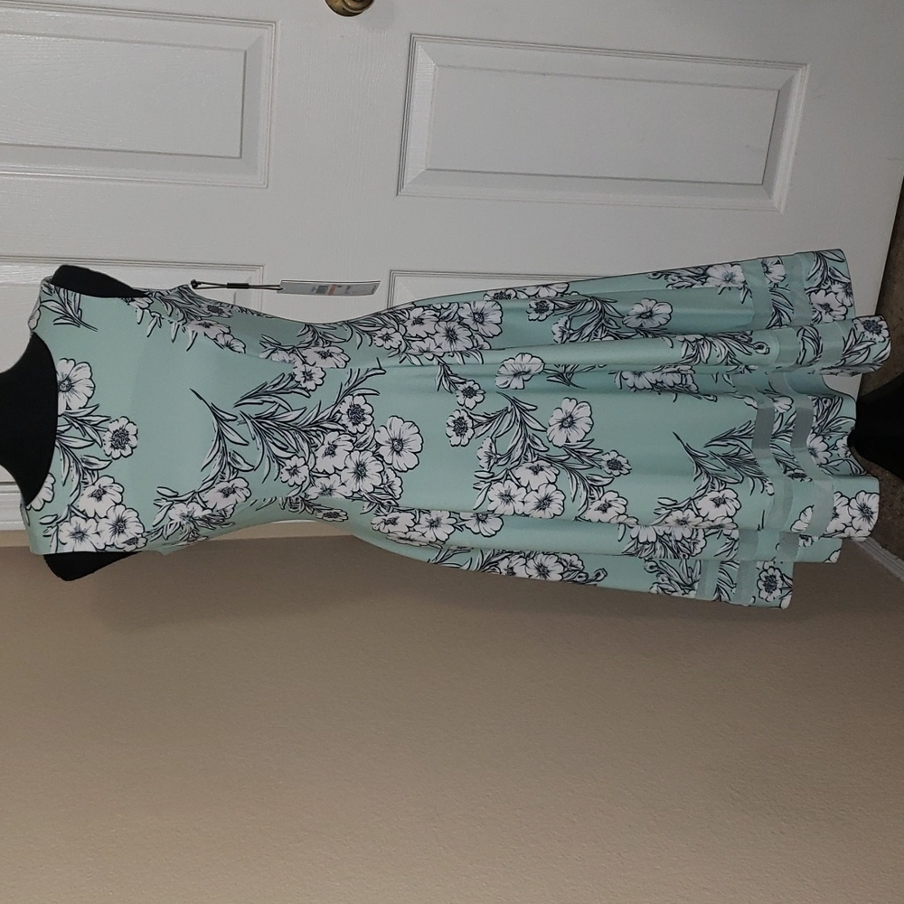 Calvin Klein Illusion Stripes Fit & Flare Dress